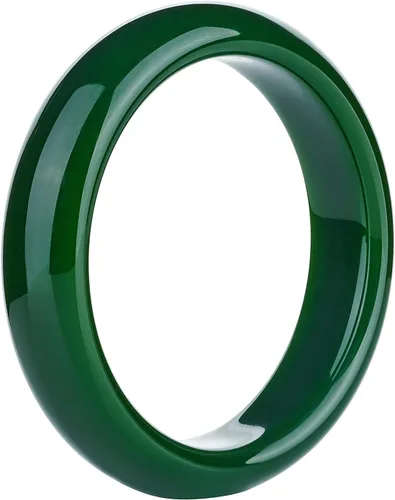 Vista 2 de Pulsera de brazalete de jade XiskCan para mujer, regalos de buena suerte con caja de joyería, OUT
