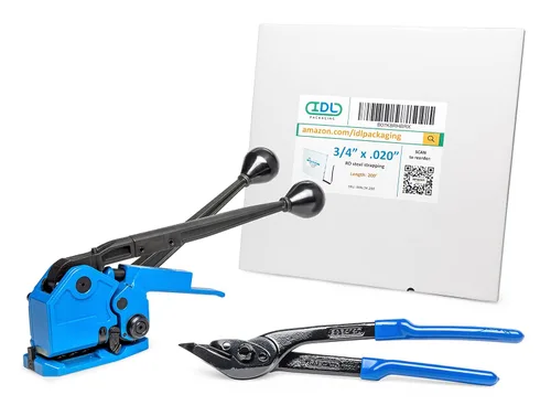 Vista 14 de IDL Packaging Ultimate Kit de flejado de acero de 1/2 pulgada x 200 pies, resistencia a la rotura de 1100 libras - Herramienta de combinación 3