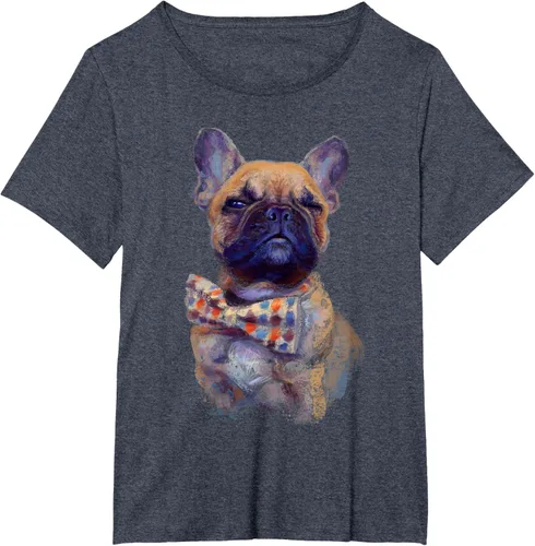 Vista 36 de Camiseta de bulldog francés con estampado realista, artística de bulldog francés, Negro, S
