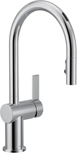Vista 13 de Moen Cia Grifo de barra moderno color oro cepillado con aumento de potencia y acentos opcionales en negro mate, instalación fácil de un solo mango