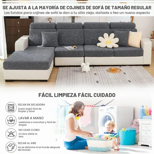 Vista 6 de ShowyLive Funda universal resistente al desgaste, fundas de cojín elásticas de repuesto, fundas de sofá antideslizantes en forma de L, funda