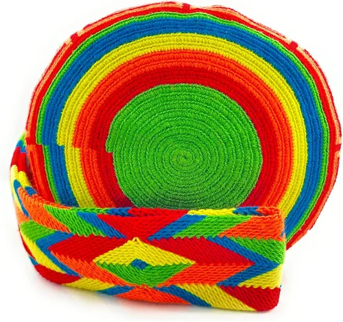 Vista 3 de Bolsos Colombianos, Mochila Wayuu, 100% Original Algodón Colombiano Bolsa de Cubo hecho a mano. (DESING)