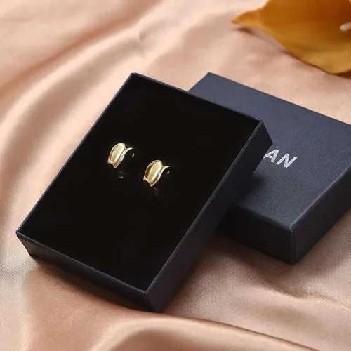 Vista 18 de Aretes de aro gruesos de oro para mujer, chapados en oro de 14 quilates y plata, aretes geométricos, aretes colgantes de nudo de moda