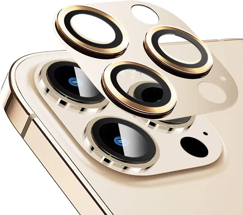 Vista 8 de Protector de lente de cámara compatible con iPhone 13 Pro / 13 Pro Max, protector de lente de cámara de vidrio templado de metal Plus, compatible