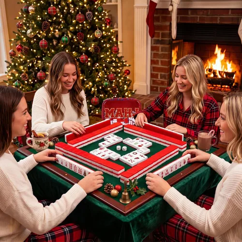 Vista 7 de Soulchen Red Green Plaid American Mahjong Tiles Accessory