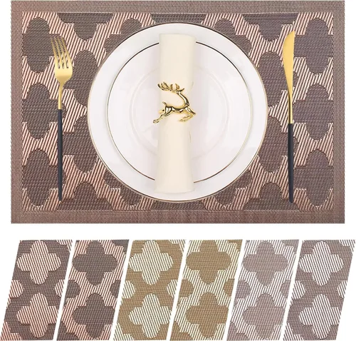 Vista 7 de Manteles individuales de vinilo resistentes al calor, lavables, fáciles de limpiar, manteles individuales de plástico para cocina, mesa de comedor