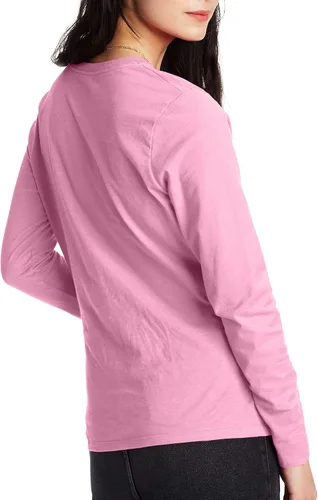Vista 2 de Hanes - Camiseta ligera de 100 algodón de manga larga para mujer de la gama Originals