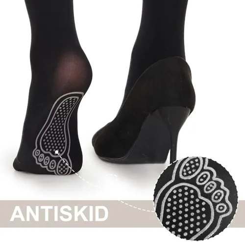 Vista 5 de SIMIYA Medias opacas para mujer, 70 denier, duraderas, elásticas, de cintura alta, color sólido, con pies