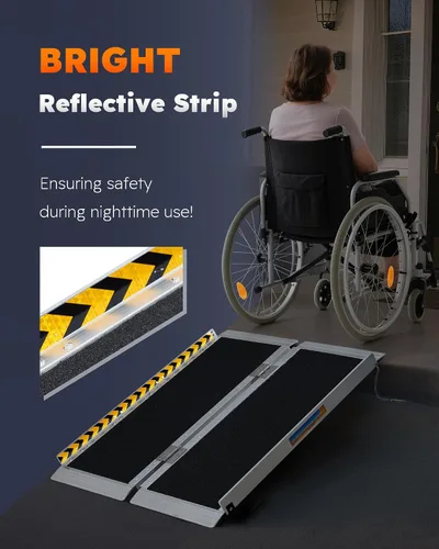 Vista 6 de HABUTWAY Rampas para sillas de ruedas de 3 pies para escalones del hogar, rampa portátil para sillas de ruedas con capacidad de hasta 800 libras