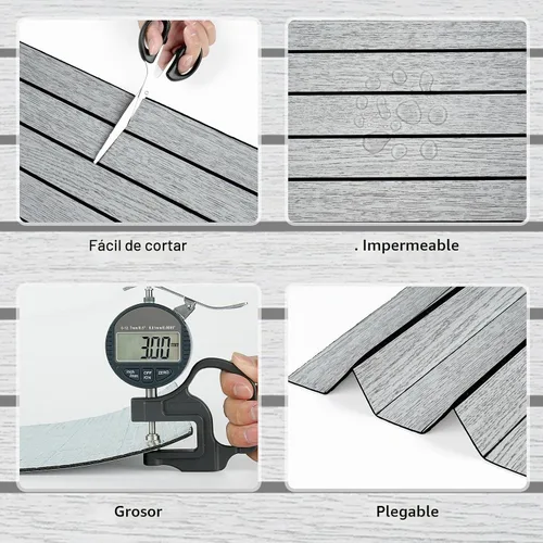 Vista 8 de Wallercity Panel de pared de listones de madera gris/blanco autoadhesivo para paredes, paneles de madera con cancelación de ruido para dormitorio
