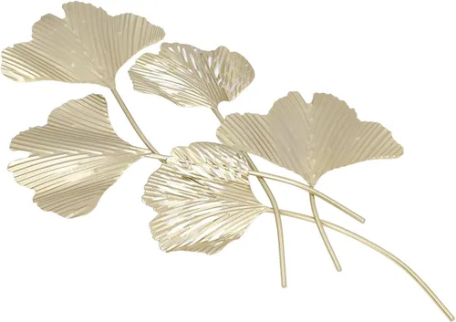 Vista 7 de LIYJTK Arte de pared para decoración de sala de estar, hoja de ginkgo 3D de metal, tamaño grande