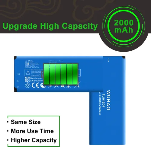 Vista 4 de WUHAO Batería de repuesto TLi019D7 de 2000 mAh para Alcatel 1 5033X 5033E 5033D 5033A