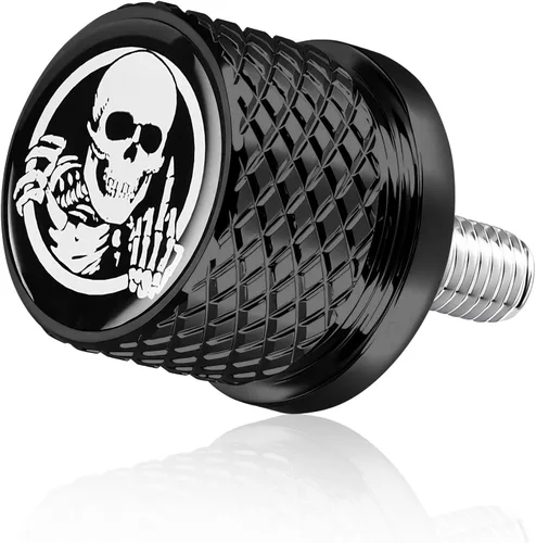 Vista 10 de Tornillo de acero inoxidable moleteado para asiento de guardabarros, rosca de 1/4 pulgadas - 20 para Harley Davidson 1996-2020, esqueleto de dedo