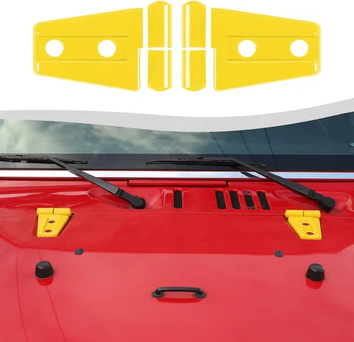 Vista 8 de Kit de moldura de cubierta de bisagra de capó 2 piezas para Jeep Wrangler JK JKU 2007-2018 (verde)