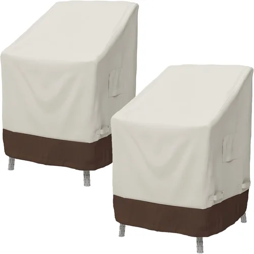 Vista 8 de Amazon Basics Cubierta de muebles de patio al aire libre para silla Adirondack, impermeable, anti-UV, duradera, beige/bronceado