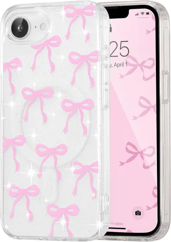 Vista 119 de UEEBAI - Funda magnética para iPhone 11, diseño de lazo, compatible con MagSafe, funda transparente delgada inalámbrica, antiamarilleo, a prueba