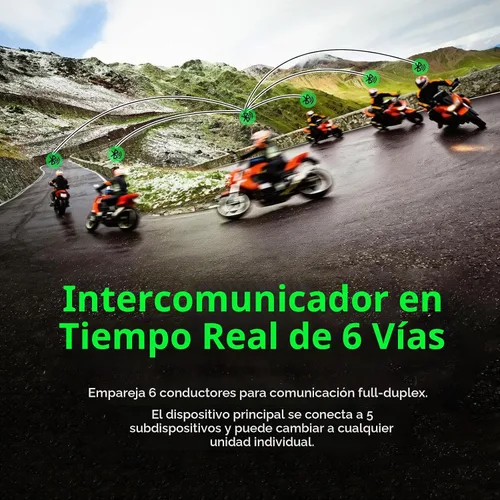 Vista 5 de EJEAS V6 Pro - Auriculares con sistema de comunicación Bluetooth con 3,937.0 ft impermeable/reducción de ruido/llamadas manos libres/música