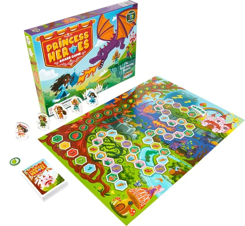 Vista 2 de Juego de mesa Princess Heroes – Juego cooperativo de castillo de princesa para niños de 4 años en adelante – Los niños desarrollan nuevas