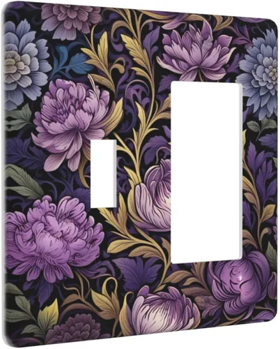 Vista 268 de Decorative Outlet Covers Blue Background White Cat Daisy Floral 2-Gang 1-Gang Wall Plate Single Toggle/Rocker Farmhouse Style Light Switch Covers