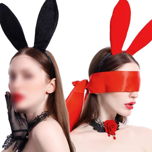 Vista 3 de 4 diademas de conejo de felpa, diademas de conejo, orejas de conejo, accesorios de fiesta de Navidad para Halloween