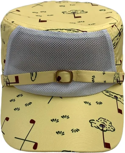 Vista 8 de Billy - Sombrero de golf amarillo Gorra estilo 90 con ala abatible Accesorio de disfraz de comedia clásica