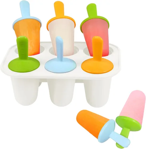 Vista 9 de Miaowoof Moldes de paletas para bebés con palillos, 8 cavidades de silicona para hacer paletas de hielo para bebés leche materna para alivio