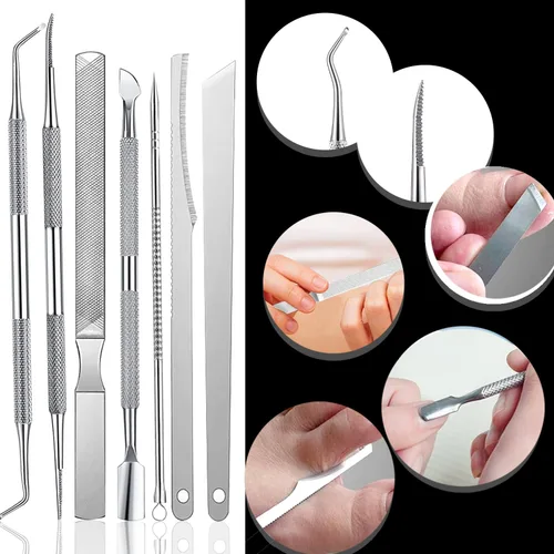 Vista 4 de Kit de herramientas para uñas encarnadas (10 unidades), herramienta de tratamiento de uñas prémium para pies Utilizado para uñas gruesas y uñas