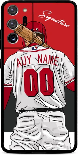 Vista 19 de Funda de béisbol personalizada con nombre y número para Samsung Galaxy Note 20/20 Ultra 10 Pro Note 9 8, silicona líquida con protección de cámara