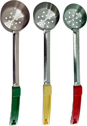 Vista 7 de Cucharas de servicio con control de porciones de acero inoxidable Paquetes combinados (1oz, 2oz, 3oz sólido)