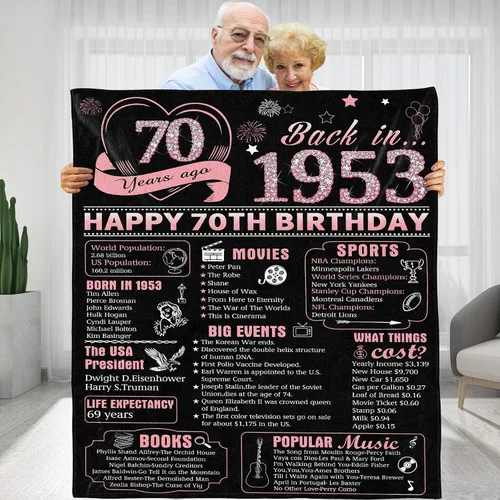 Vista 16 de Back in 1933 - Manta de cumpleaños personalizada para abuela, abuelo, ideas de regalos de cumpleaños para esposa, marido, mamá, papá, amigos, manta