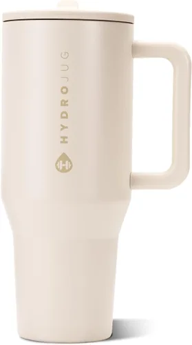 Vista 58 de HydroJug Traveler - Botella de agua de 40 onzas con asa y pajita abatible - Cabe en portavasos, vaso resistente a fugas - Reutilizable, aislado