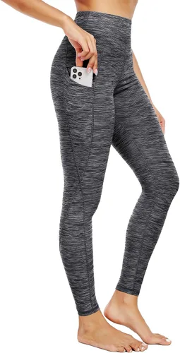 Vista 35 de Neleus calzas de yoga para mujer con bolsillo y cintura alta, para correr, con control de barriga