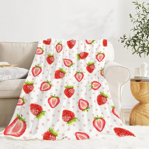 Vista 12 de Darani Manta de franela ligera de fruta de plátano, súper suave y acogedora, cálida y ligera, manta de franela suave de 60 x 50 pulgadas