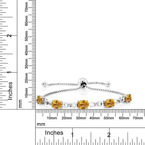 Vista 84 de Gem Stone King Pulsera de tenis de diamantes cultivados en laboratorio con piedra natal de 3-6 quilates para mujer, plata de ley 925, ovalada