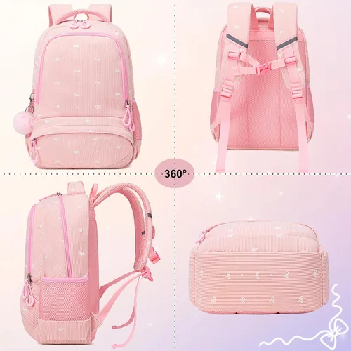 Vista 2 de Juego de mochila para niñas con diseño de unicornio, mochila escolar para niños, mochila para libros para niñas, set 3 en 1, regreso a clases