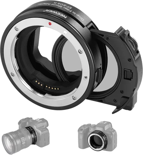 Vista 9 de NEEWER Adaptador de montaje EF a EOS R, lente EF/EF-S a cámara de montaje RF, anillo convertidor de enfoque automático compatible con Canon EOS R Ra