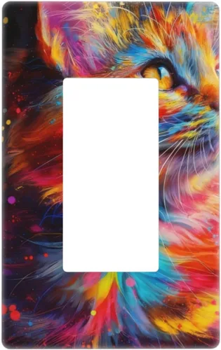 Vista 178 de Cubiertas de Interruptor de Luz Artísticas Decorativas Boho Figura Abstracta Interruptor de Pared Único Placa de Interruptor Decorativo Placa