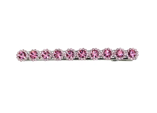 Vista 8 de Faship Preciosa pinza de pelo de cocodrilo floral de cristal negro