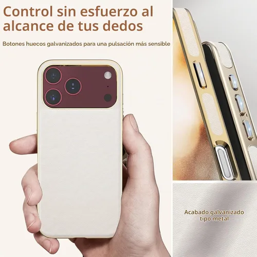 Vista 6 de LOHASIC Funda de piel de lujo para iPhone 18 Pro Max/iPhone 17 Pro Max Beige