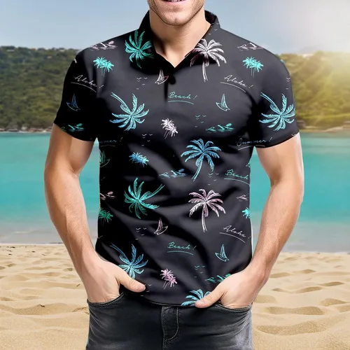 Vista 91 de Camisa de golf de los años 80 para hombre, ajuste seco, manga corta, estampada, divertidas, camisas de golf de los años 90 para hombre