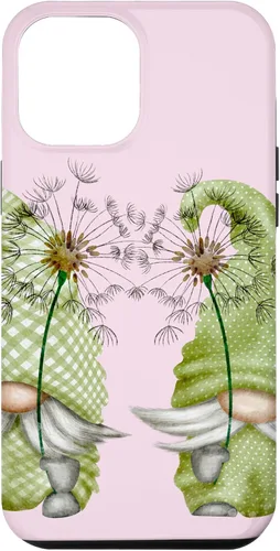 Vista 25 de Gnomos de primavera de diente de león para iPhone 16 para mujeres y divertido estuche de jardinero