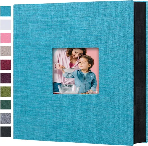Vista 37 de Mublalbum Álbum de fotos pequeño de 4 x 6 pulgadas, 100 fotos, cubierta de lino, libro de fotos con bolsillos horizontales para boda, aniversario
