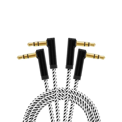 Vista 10 de CableCreation Cable de audio de 0.138 in (1.5 pies/1.5 ft), cable auxiliar de 90 grados macho a macho para teléfonos, tabletas, auriculares
