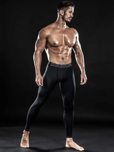 Vista 4 de DRSKIN Mens Compression Pants Tights Leggings Sports Baselayer Running Workout Active Athletic Gym Performance