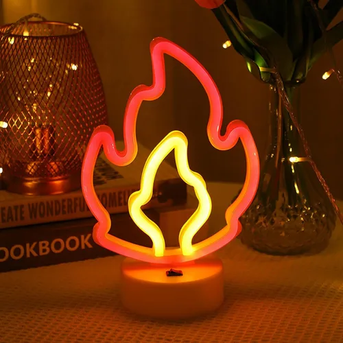 Vista 10 de Letrero de neón para decoración de pared, estético, amarillo, para dormitorio, USB/3-AA, funciona con pilas, luz nocturna para decoración de luz