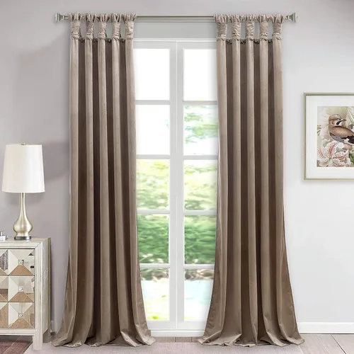 Vista 14 de EcoDrapes Paneles de cortina macizos con pestañas trenzadas para casa de lujo (rosa bebé, 52 pulgadas de ancho por 63 pulgadas de largo, 1 panel)