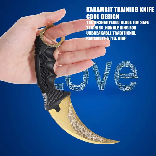 Vista 3 de TOPOINT Cuchillo de entrenamiento Karambit sin filo Karambit Cuchillo de entrenamiento de práctica sin herramienta de entrenamiento de vanguardia