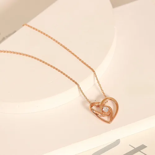 Vista 5 de LeCalla Collar con colgante de corazón de plata de ley 925 para mujeres y adolescentes