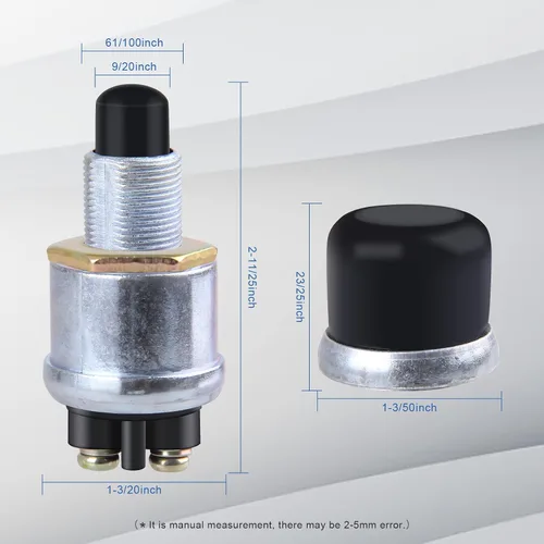 Vista 4 de CarBole Interruptor de arranque de botón pulsador 12V 20A, interruptor de arranque momentáneo impermeable para motor de automóvil, camión, barco, RV
