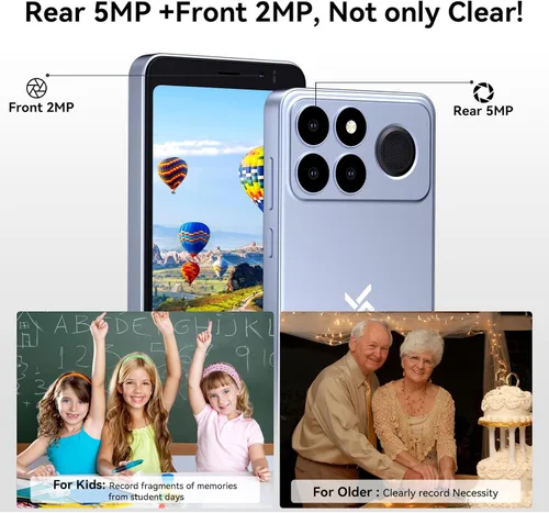 Vista 8 de Teléfonos desbloqueados, teléfono Android de 5 pulgadas, 4G Dual SIM Azul
